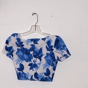 Dulce Carda Blue And White  Boat Neck Tank Top   Size Small